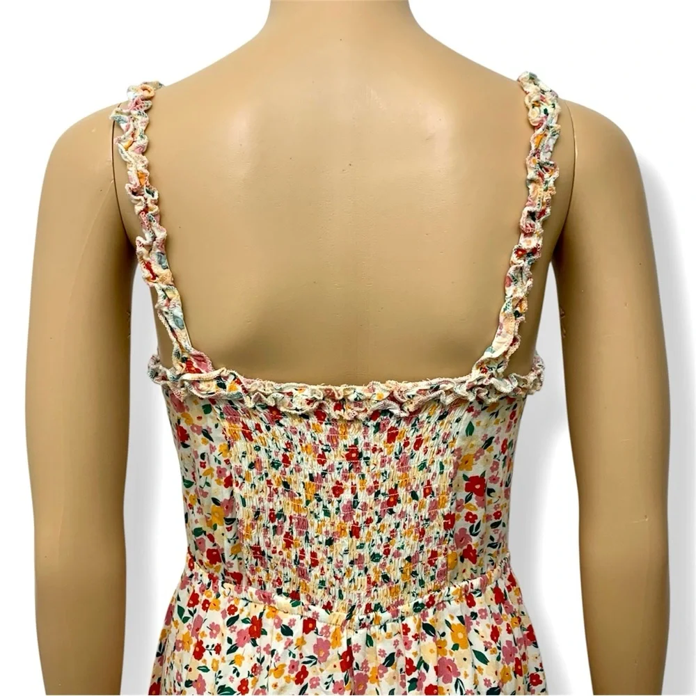Indigo Rose Floral Tiered Summer Maxi Dress Women’s size S